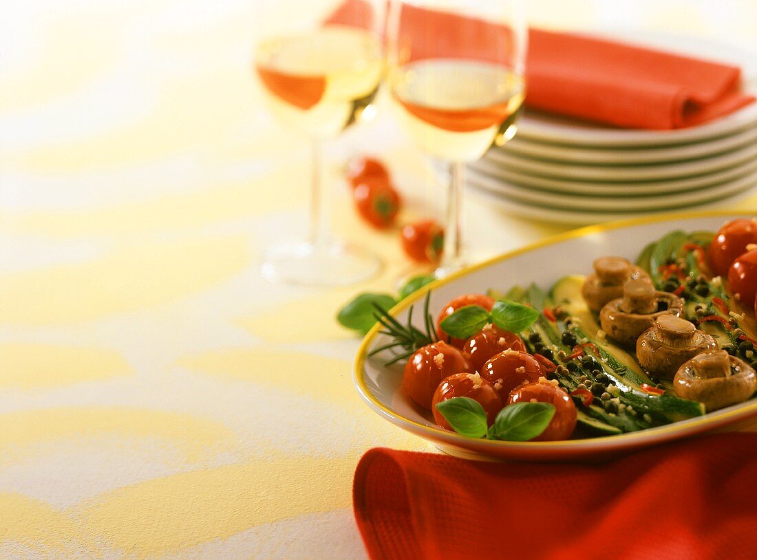 Plate of vegetable antipasti