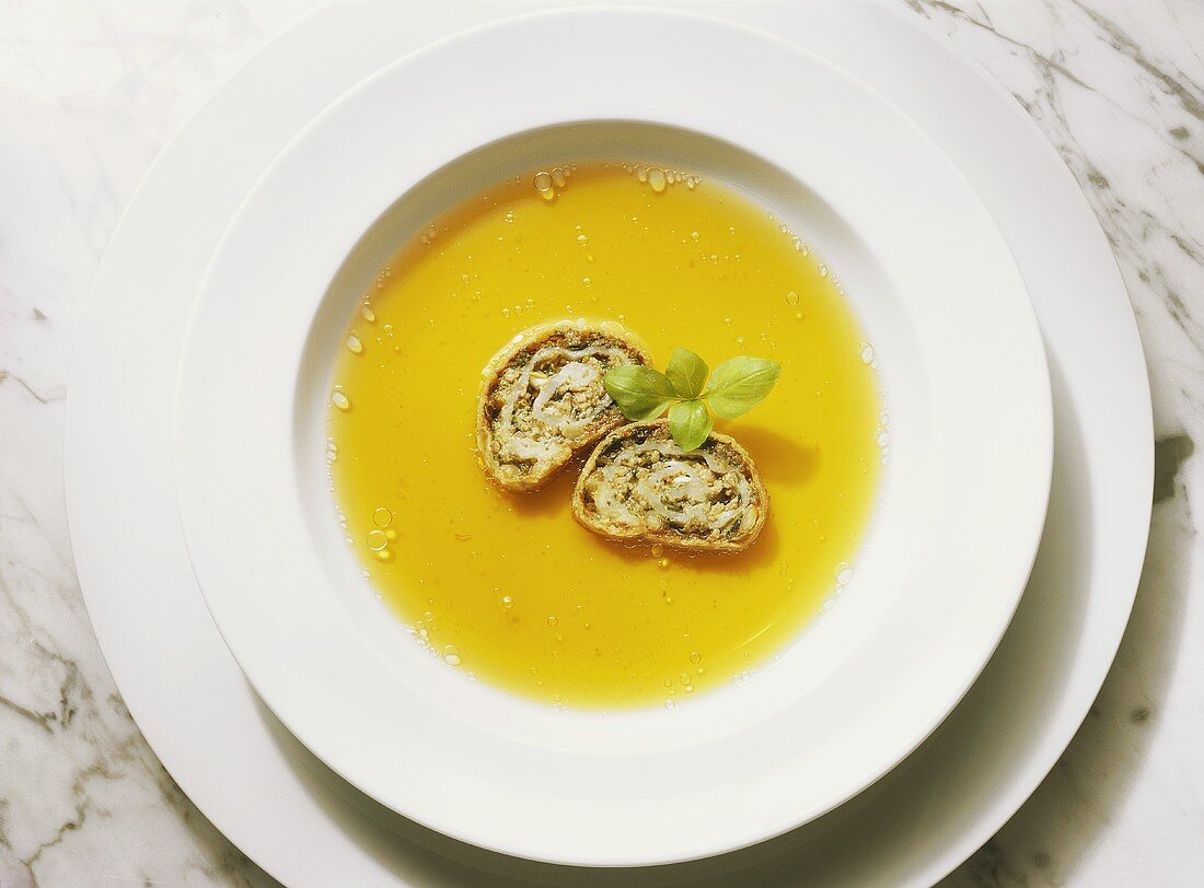 Clear Broth with Herb Strudel