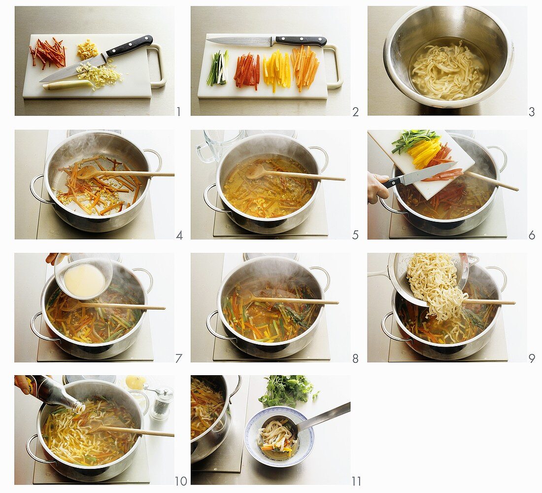 Scharfe chinesische Suppe zubereiten