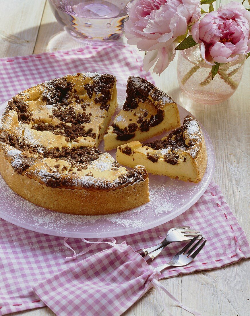 Russian curd cheese cake with chocolate sprinkles 