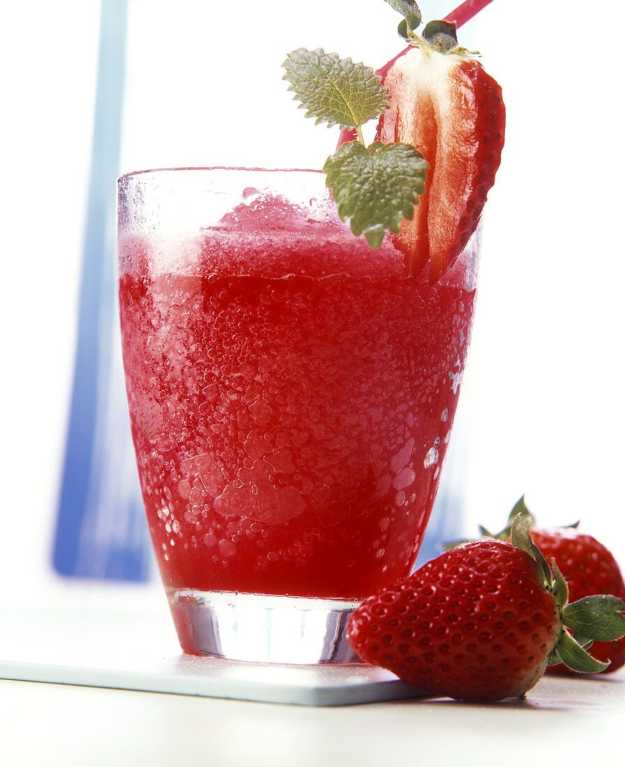 Frozen strawberry drink (a type of strawberry sorbet)
