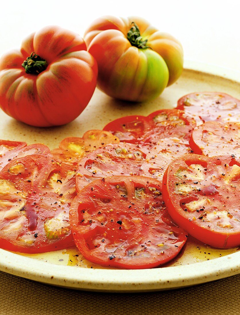 Pomodori all'aceto balsamic (Tomatoes with balsamic vinegar & oil)
