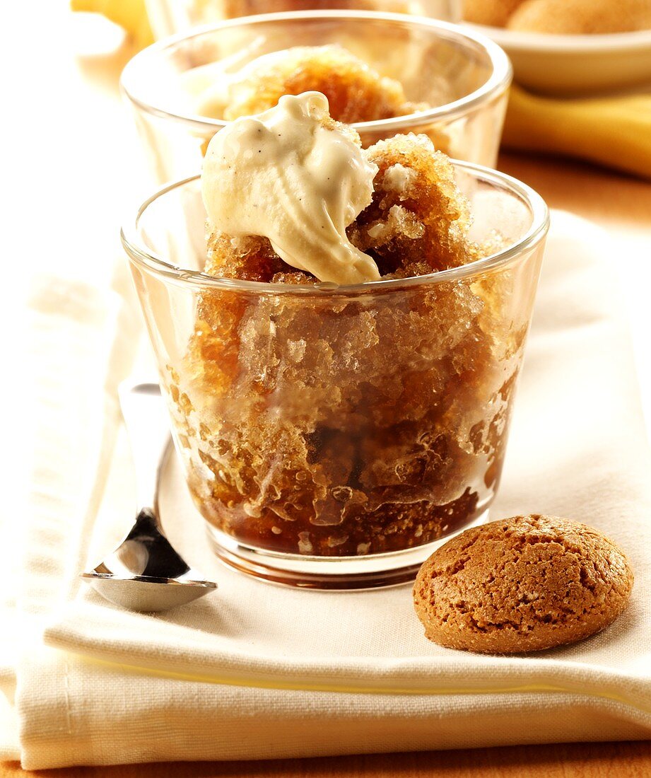 Granita di caffè (Coffee granita with amarettini, Italy)