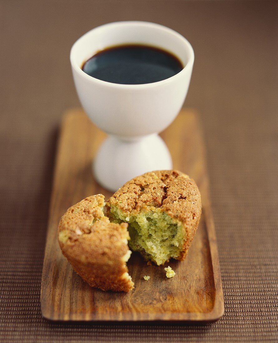 Coffee and pistachio muffin