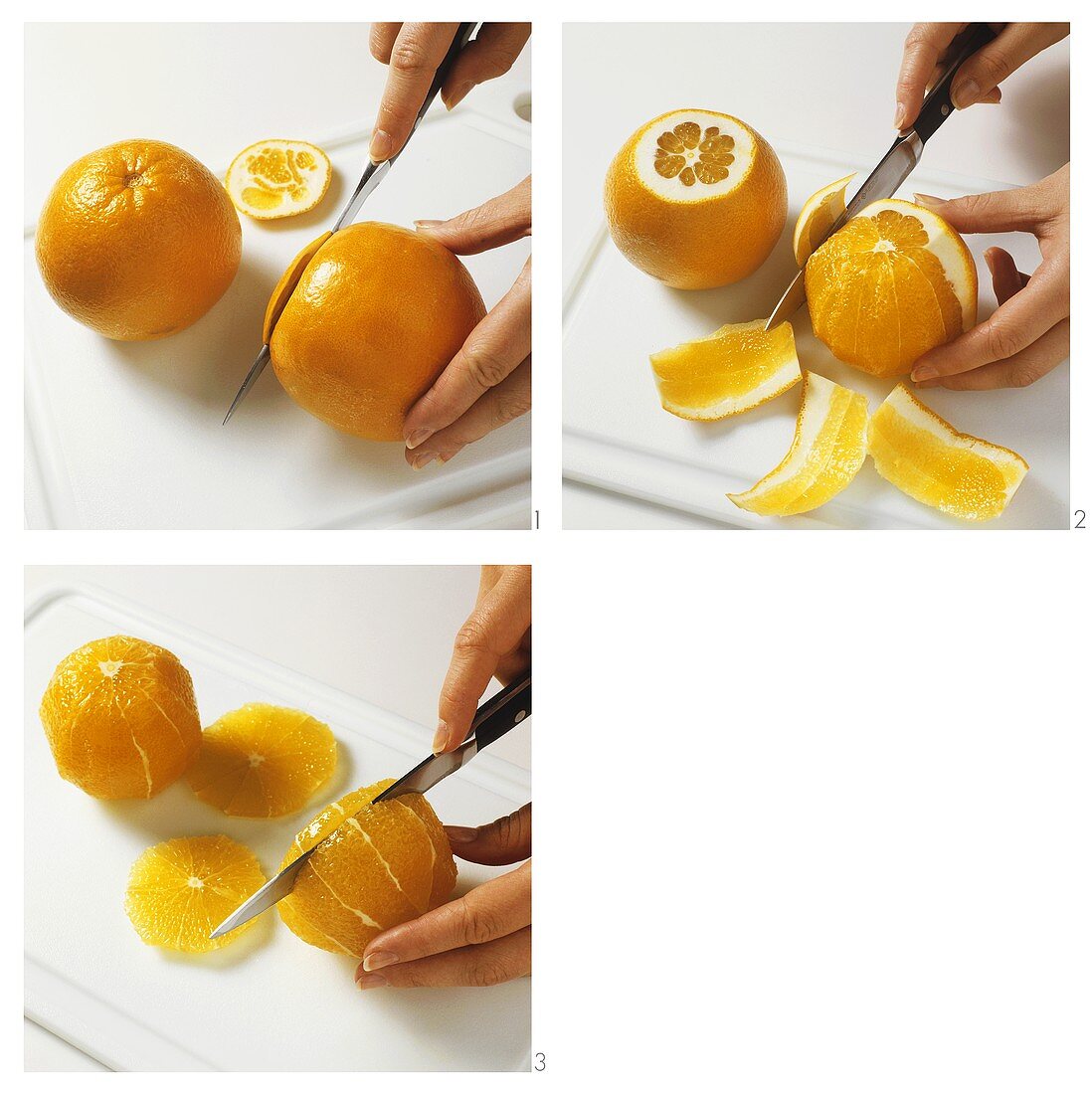 Preparing an orange