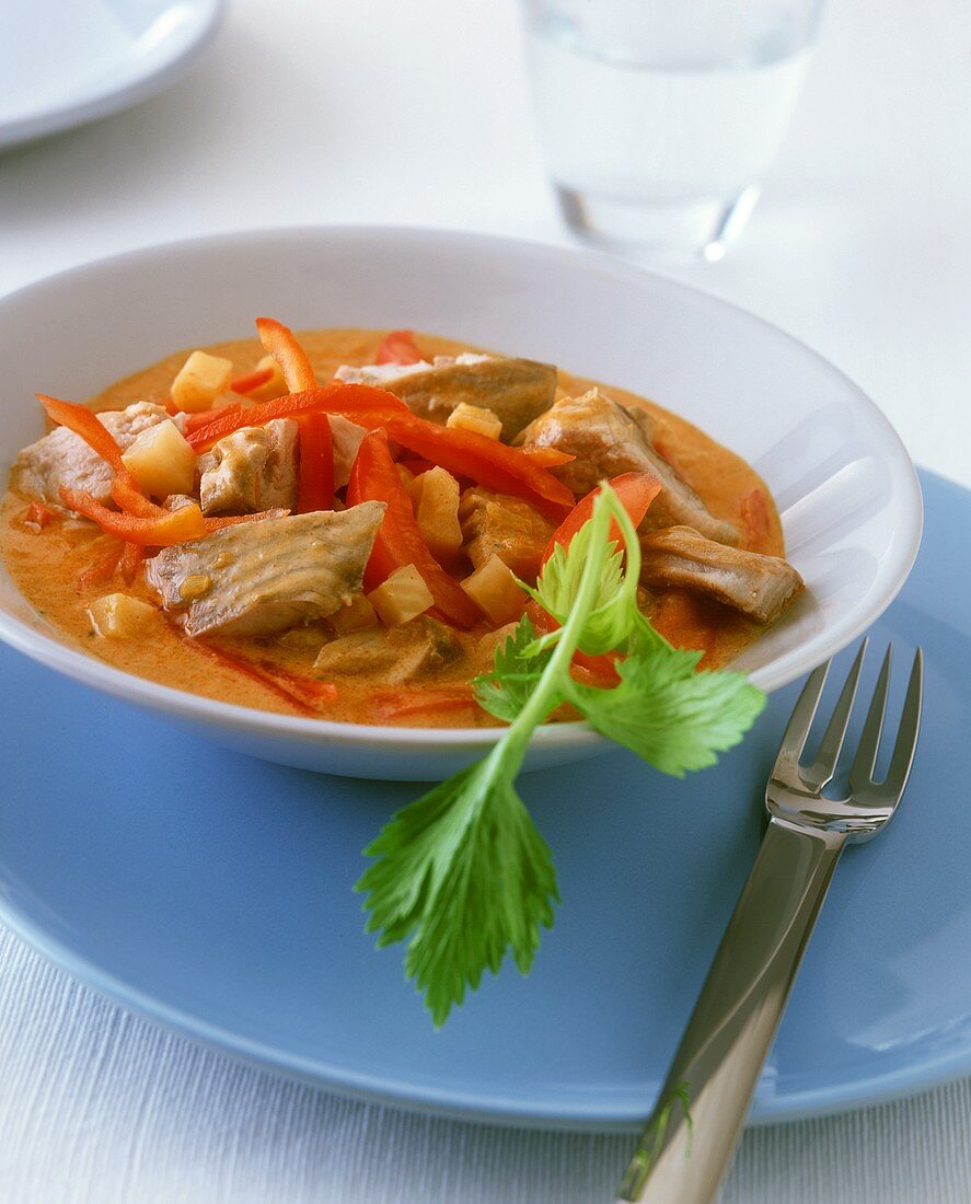 Carp goulash with peppers and celery