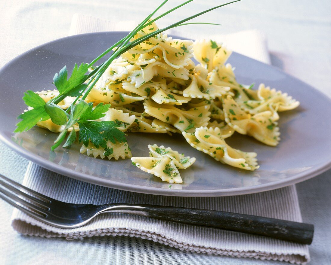 Farfalle with herb butter