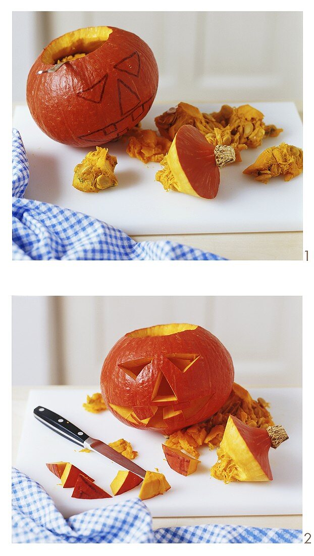 Carving pumpkin for Halloween