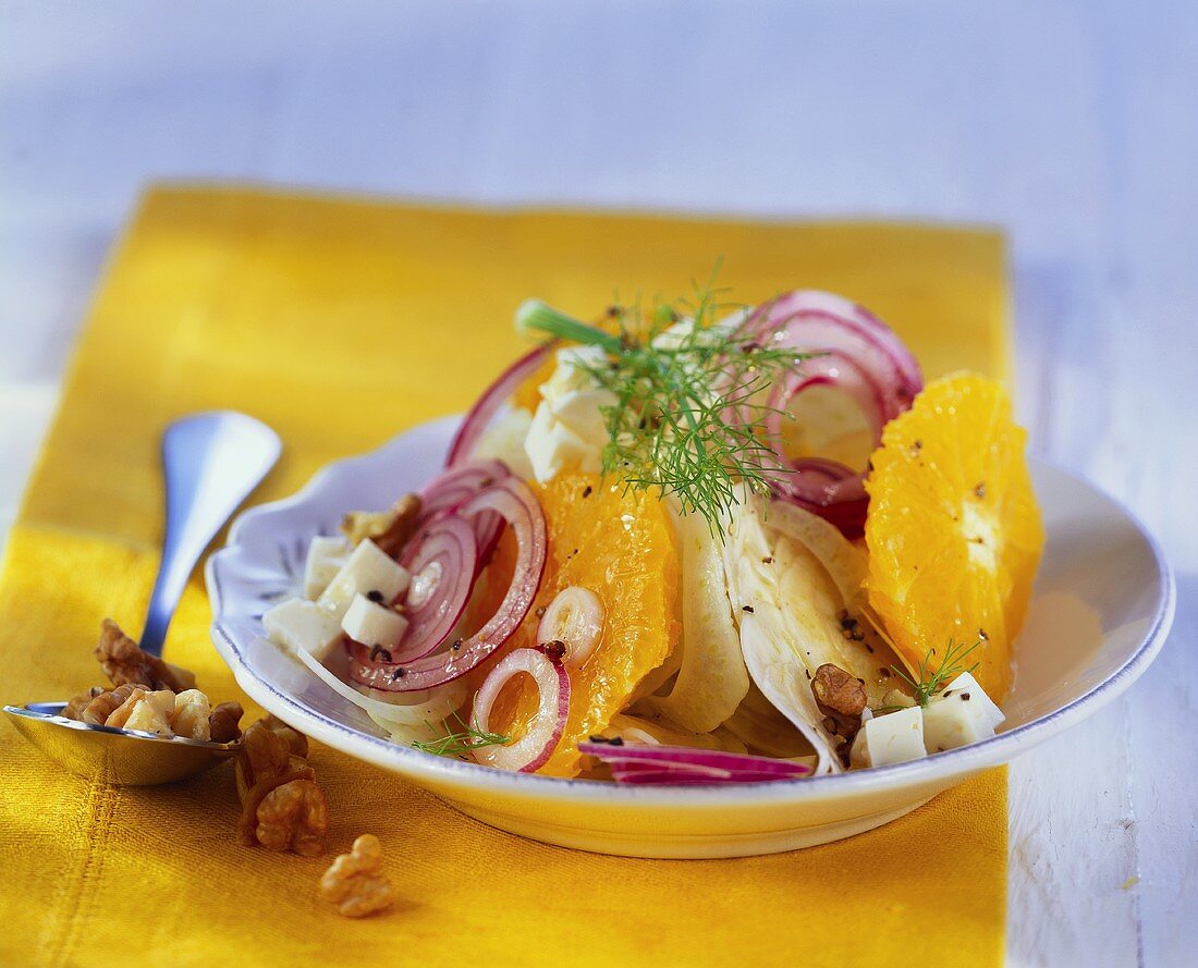 Orange and fennel salad with sheep's cheese