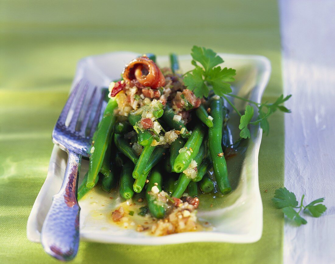 Green bean salad with anchovies