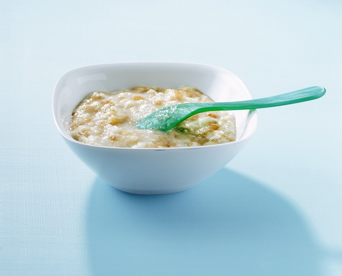 Semolina with banana cereal for baby