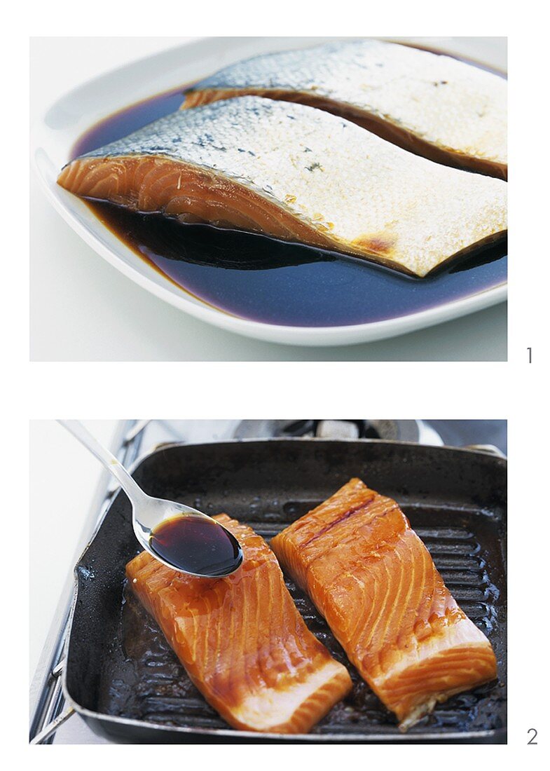 Teriyaki-Lachs zubereiten