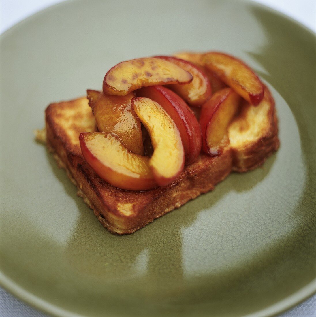 French toast with fried apple wedges