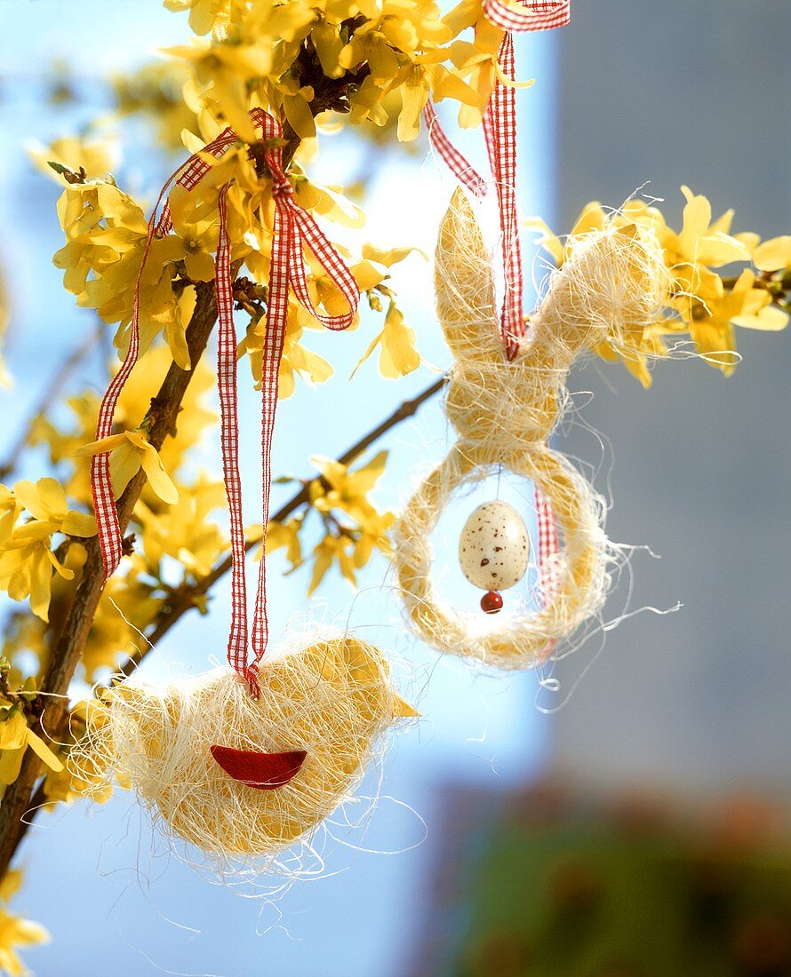 Forsythien österlich dekoriert