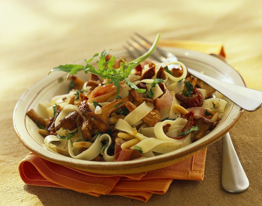 Ribbon pasta with chanterelles