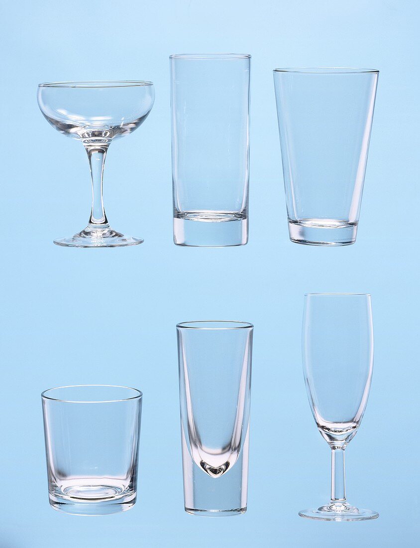 Various glasses for cocktails and co.