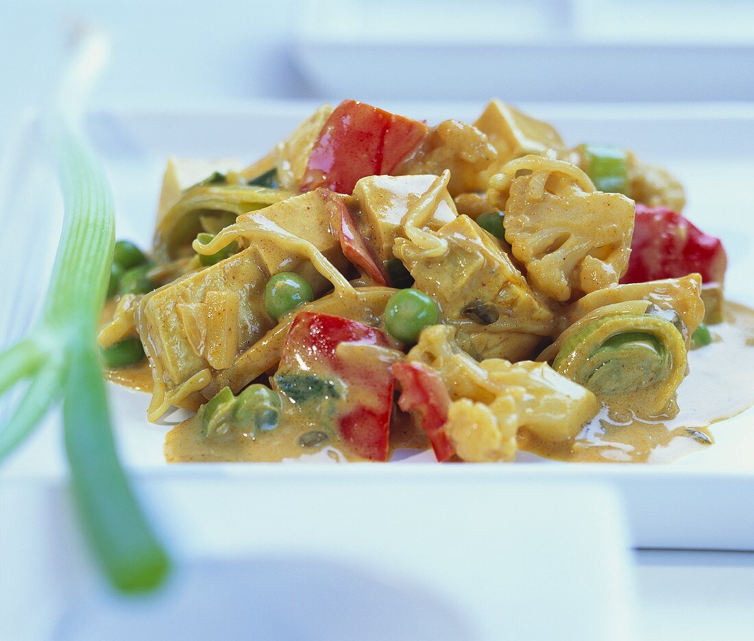 Curried vegetables with tofu