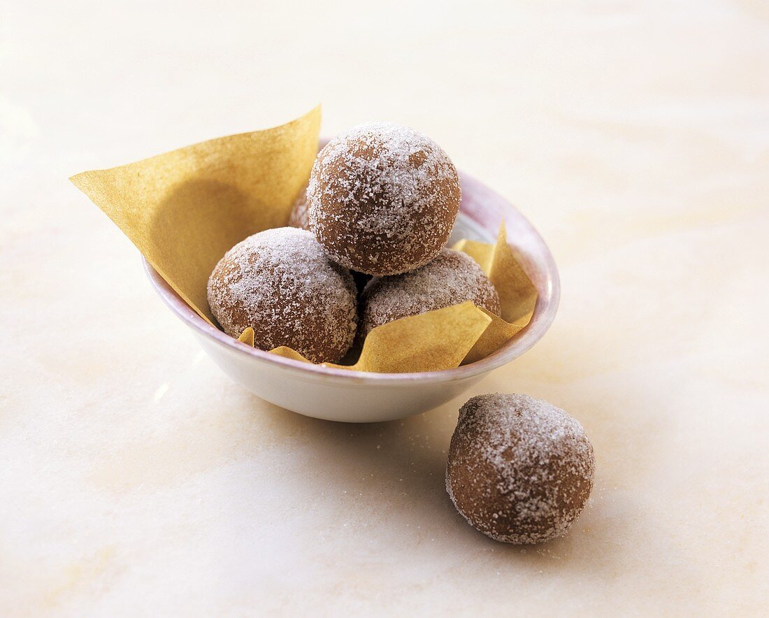 Balls of sugar-coated chocolate pastry