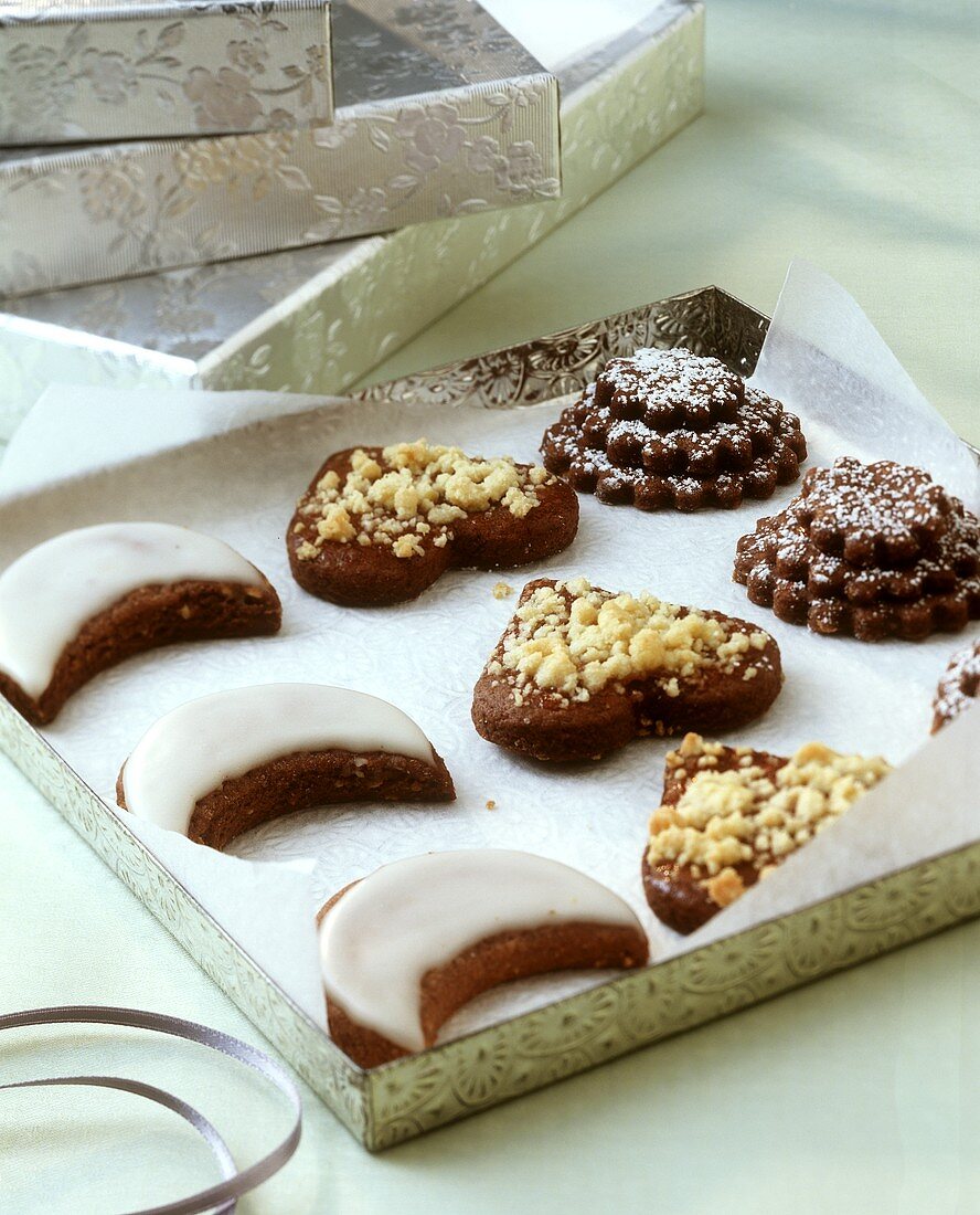 Chocolate orange moons, chocolate hearts & terrace biscuits