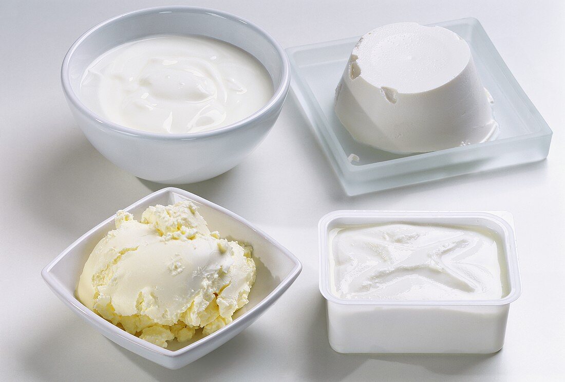 Yoghurt, quark, ricotta and mascarpone
