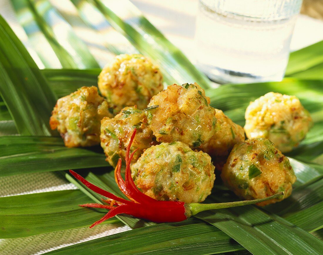 Indonesian shrimps balls with chili