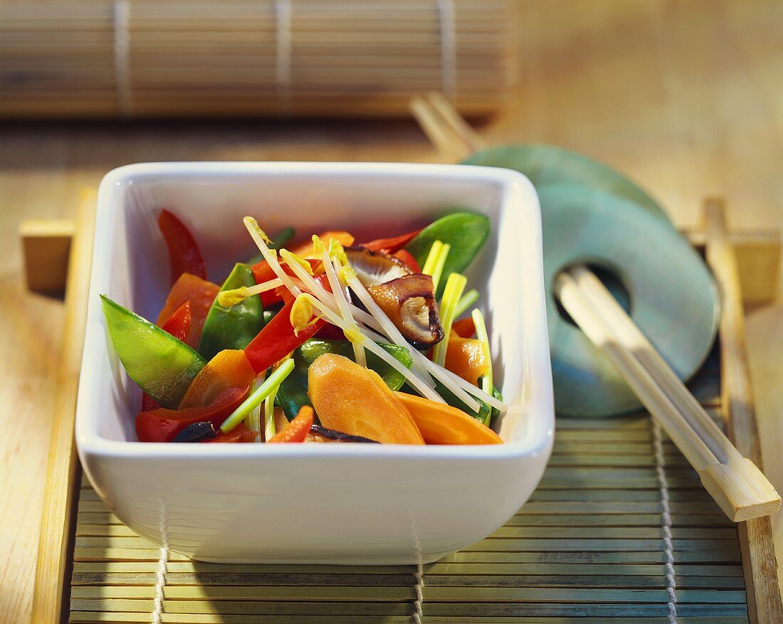 Wok-cooked Asian vegetables