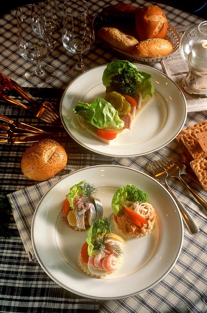 Smörgåsar (assorted open sandwiches, Sweden)