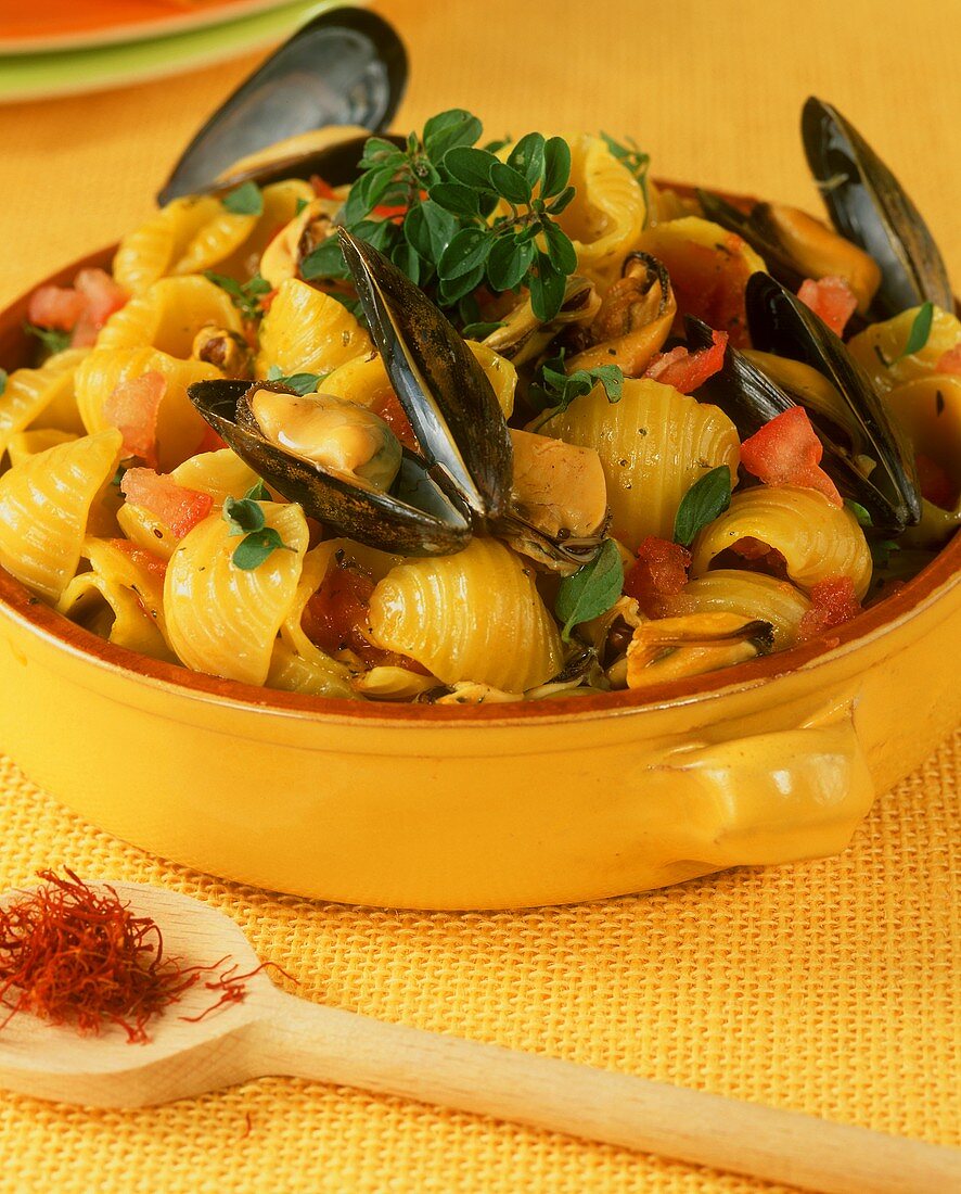 Conchiglie alla zuppa di cozze (Nudeln in Miesmuschelsuppe)