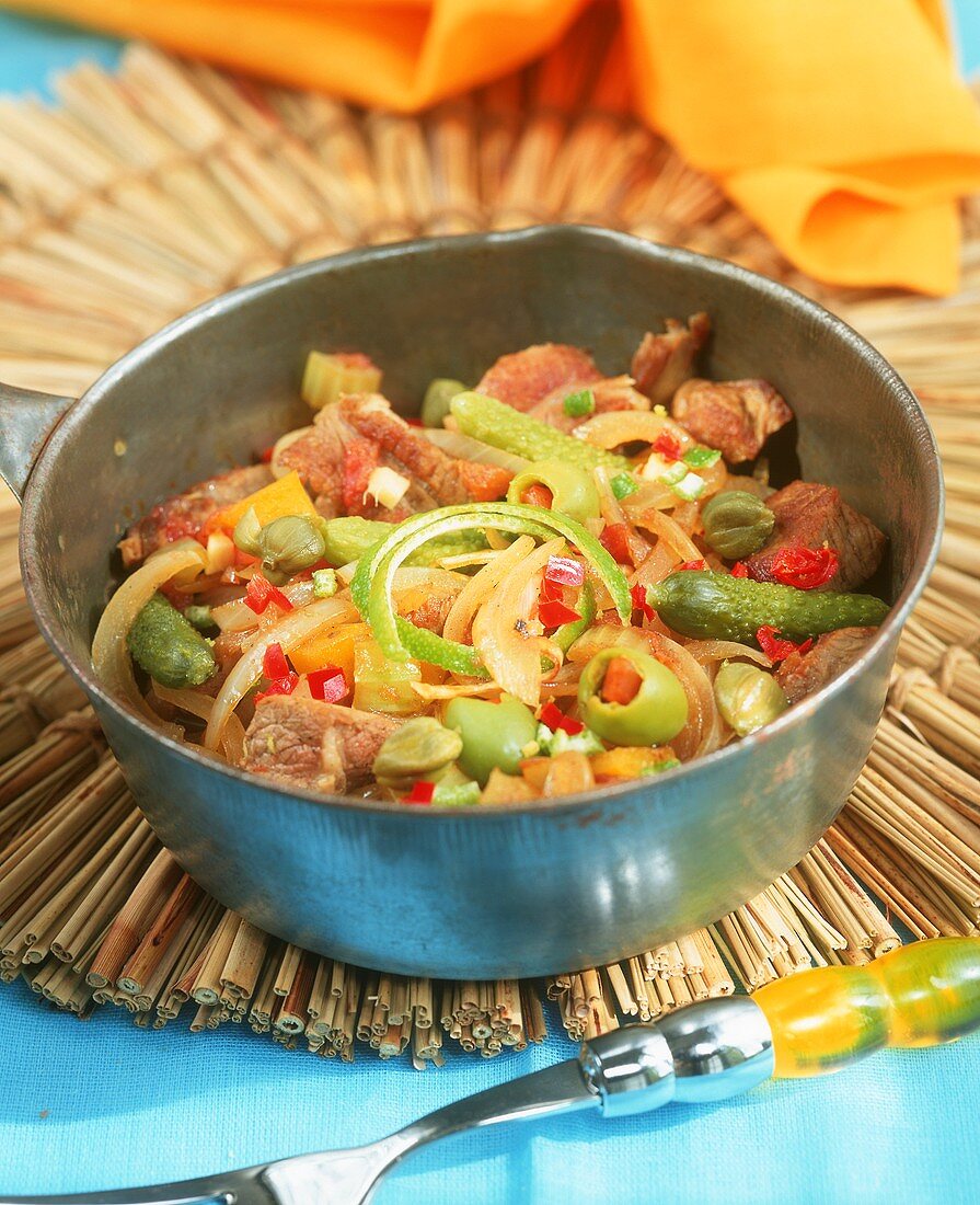 Sauté d'agneau de St. Martin (lamb ragout with vegetables)