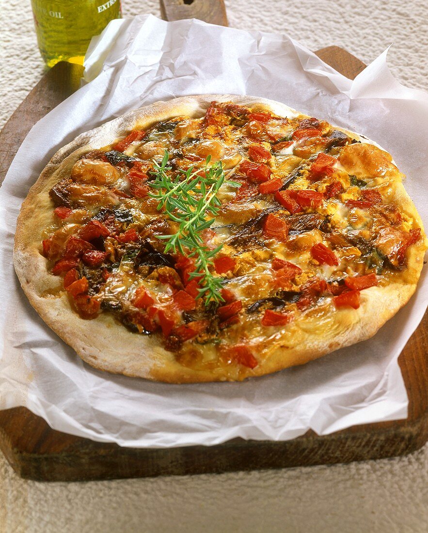 Pizza with grilled vegetables