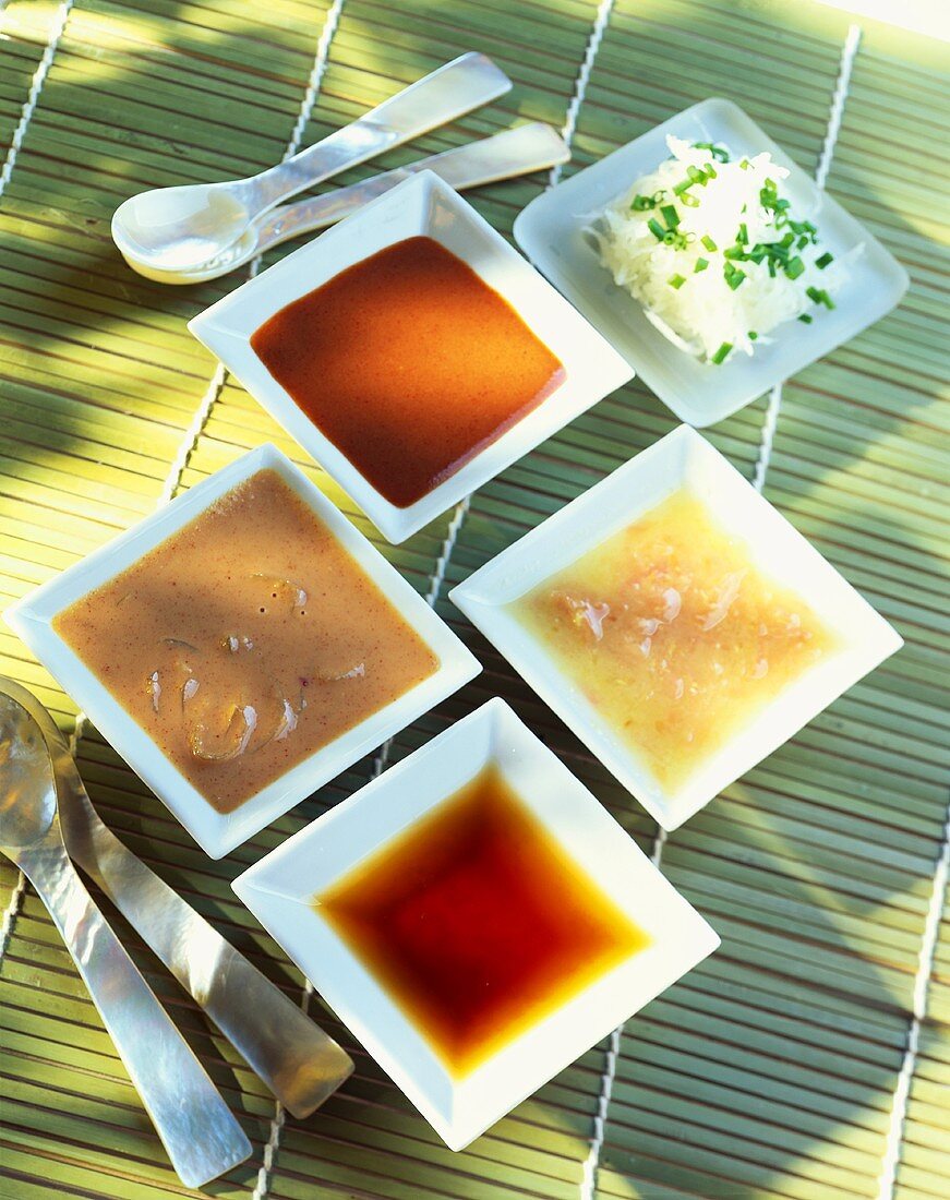 Various Asian dipping sauces