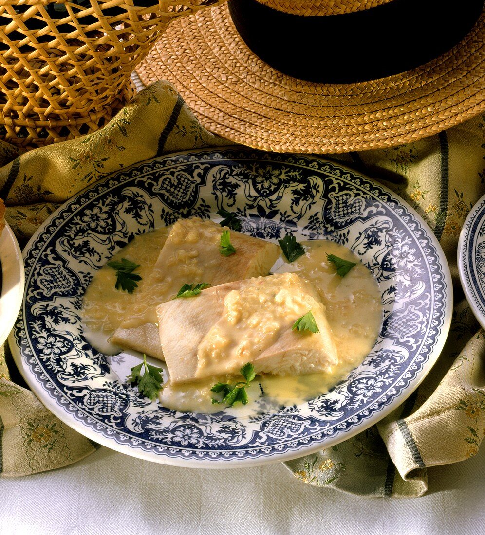 Pike in light butter sauce (Anjou, France)