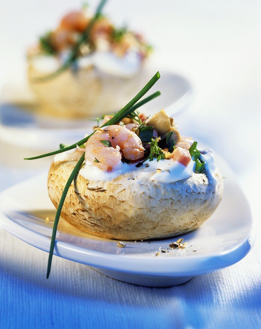 Gefüllte Champignons mit Krabben