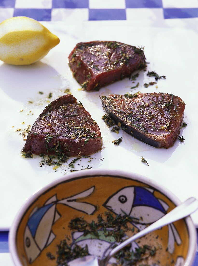 Thon grillé (gegrillter Thunfisch, Côte d'Azur, Frankreich)