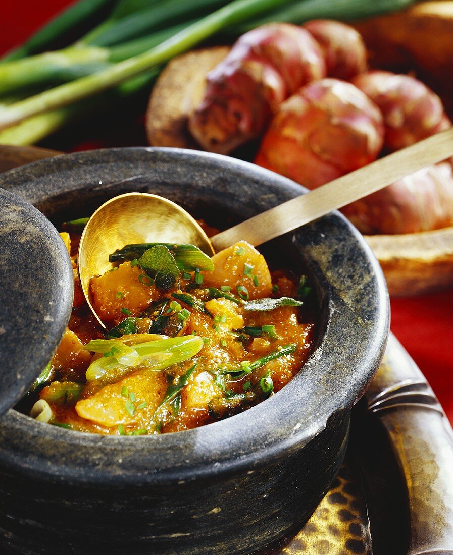 Aravi rajgira biryani (Amaranth with Jerusalem artichoke, India)