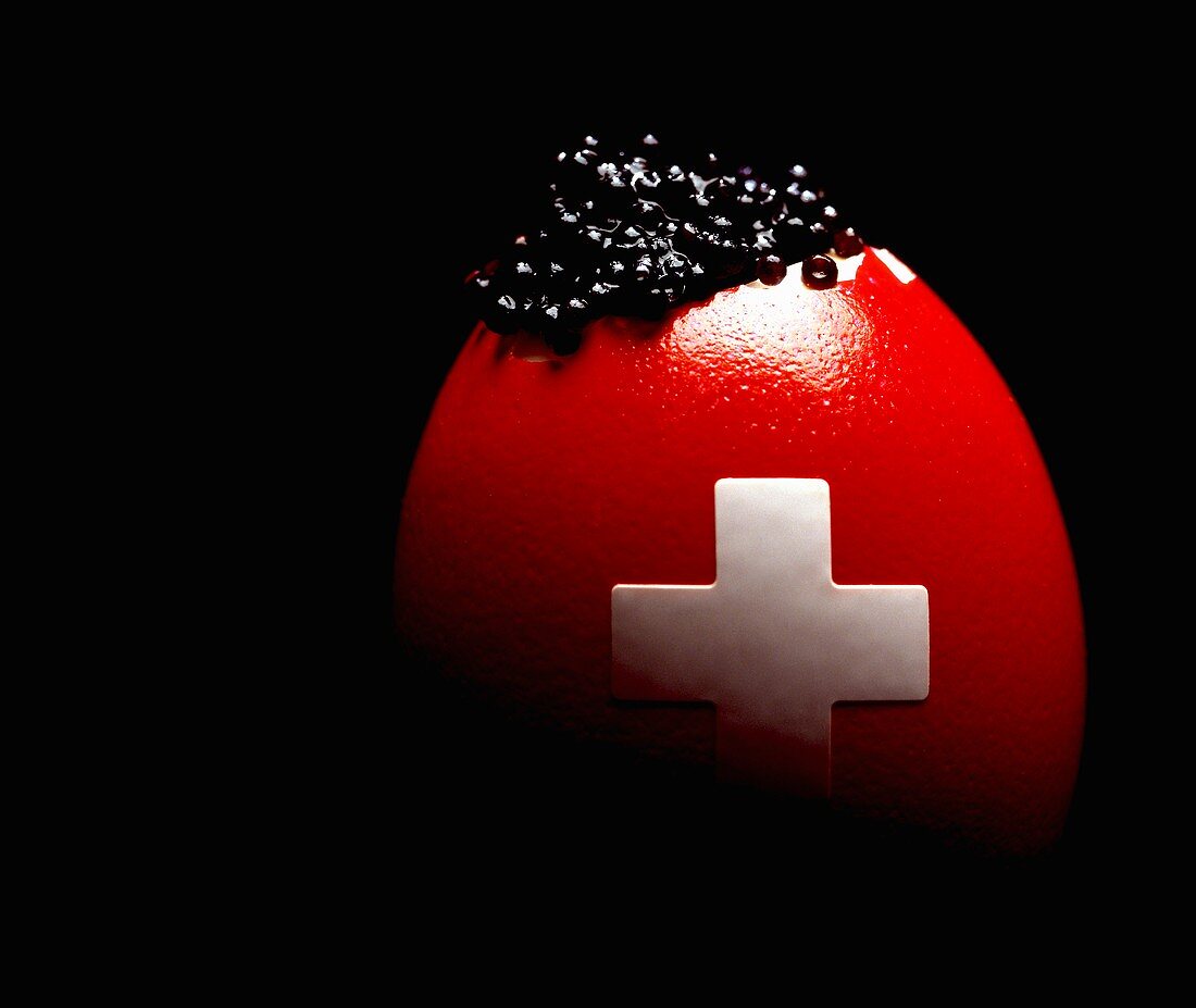 'Swiss Egg' mit Kaviar gefüllt