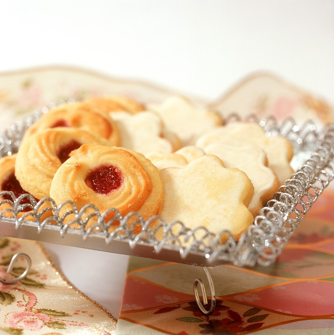 Orange biscuits and butter and marzipan biscuits