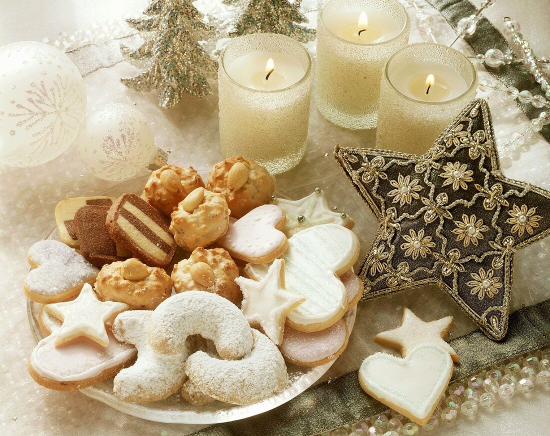 White Christmas with assorted biscuits
