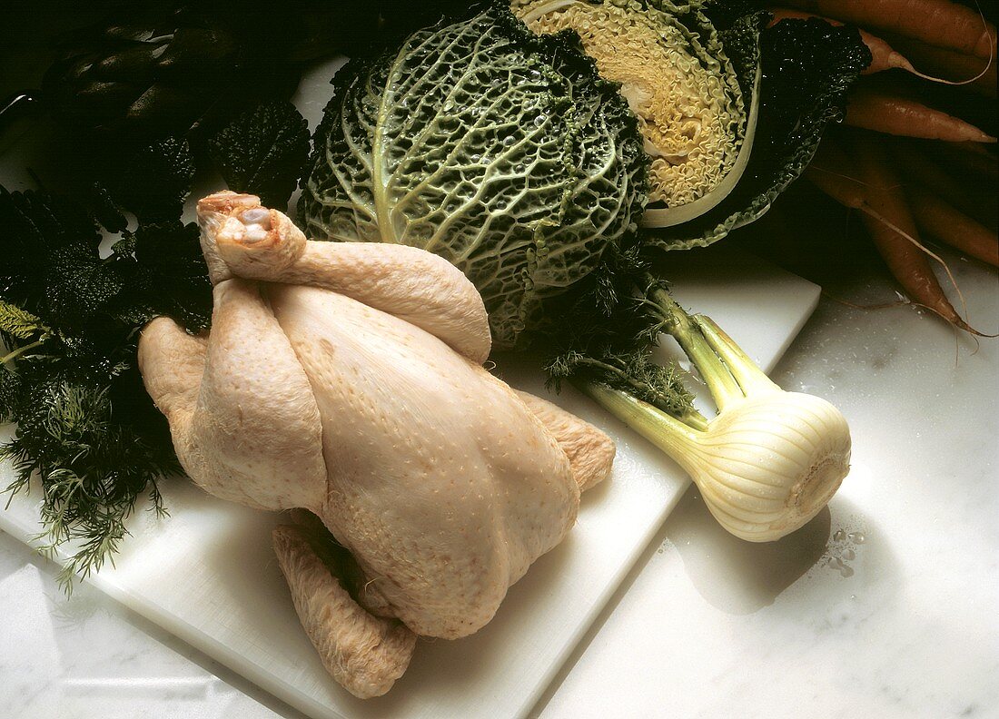Vorbereitetes Huhn & Gemüse