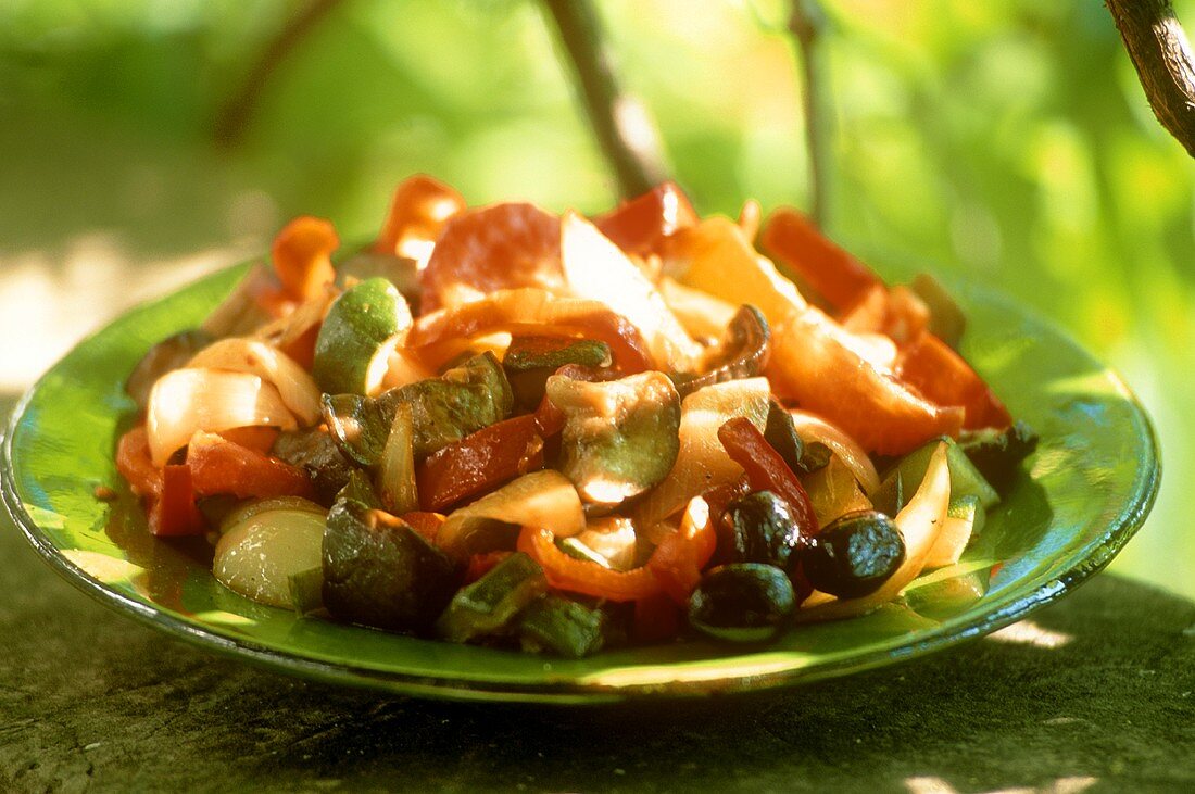 A plate of ratatouille