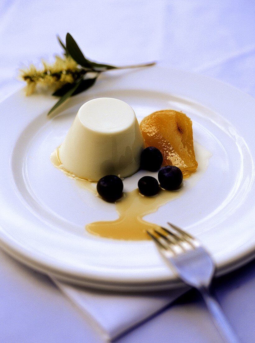 Panna cotta (turned-out cream dessert, Italy)
