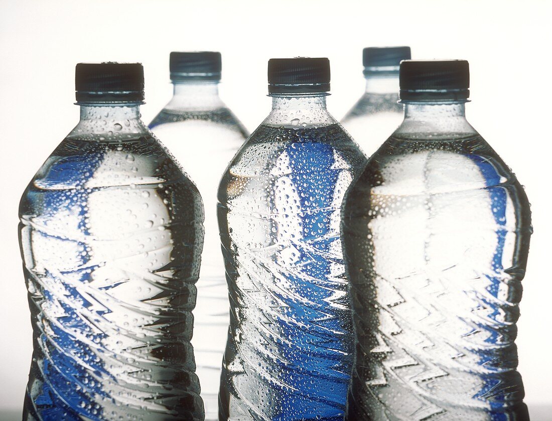 Several water bottles
