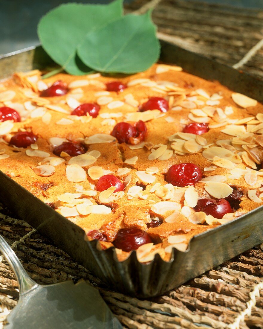 Sweet spread with cherries and almonds