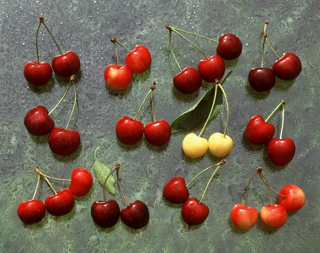 Various types of cherries