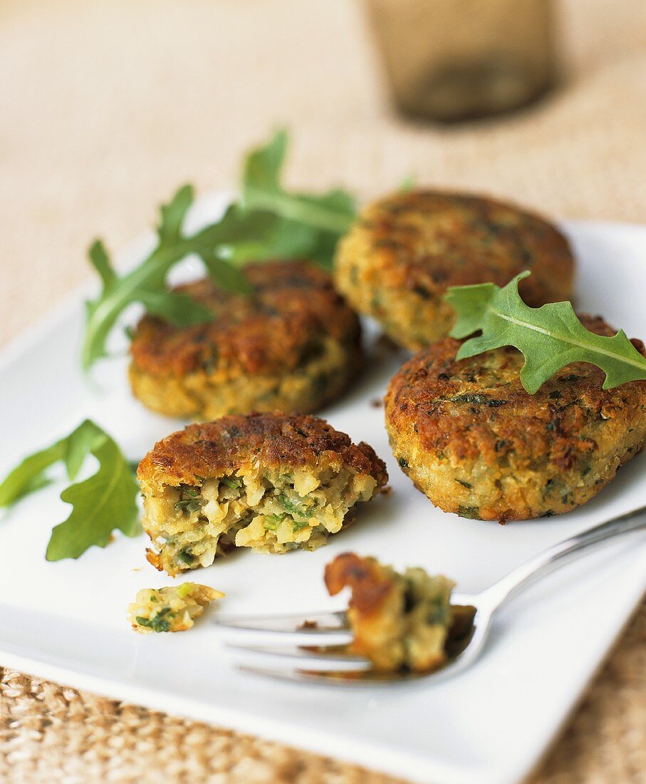 Chick-pea and coriander pancakes