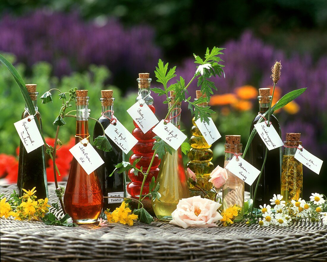 Oil and tinctures of medicinal plants and flowers