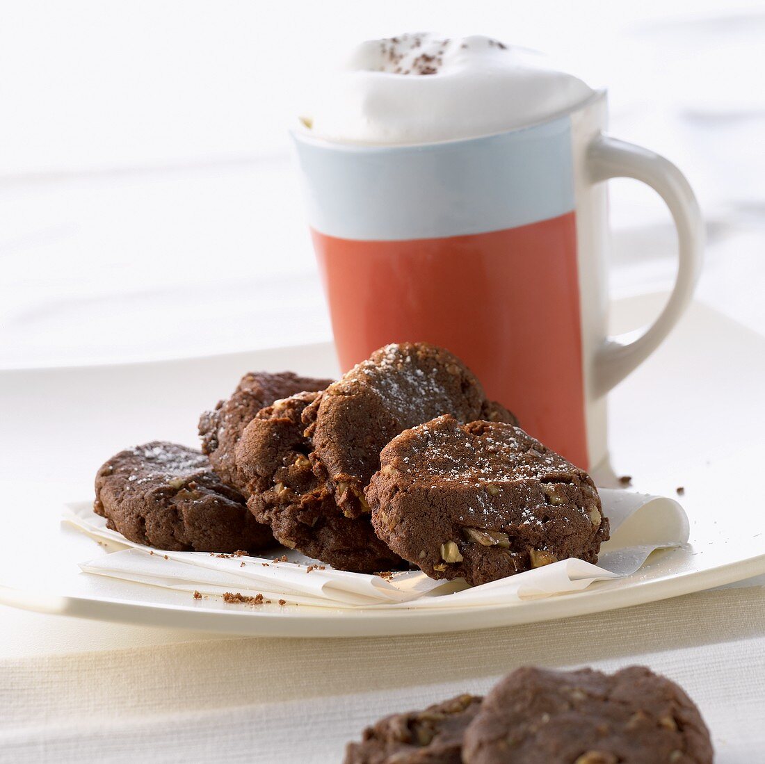Chocolate biscuits with walnuts