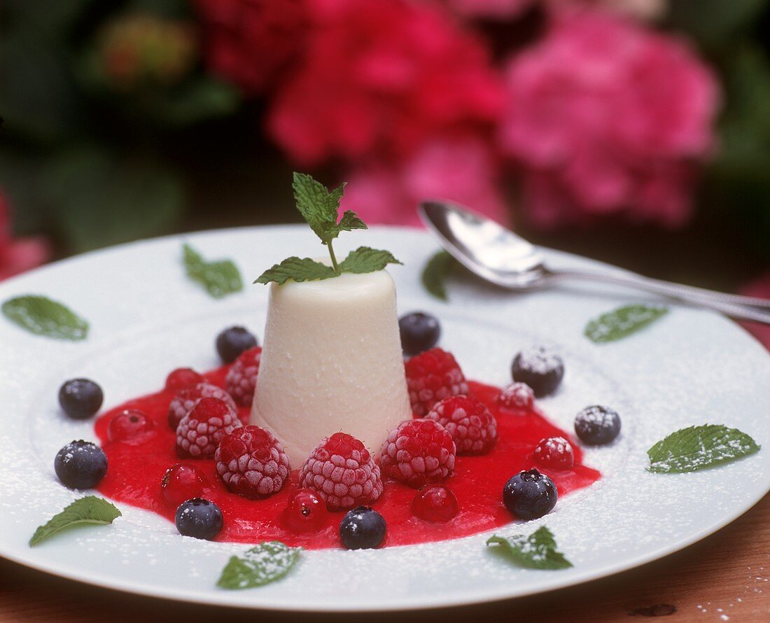 Panna Cotta with Strawberry Sauce