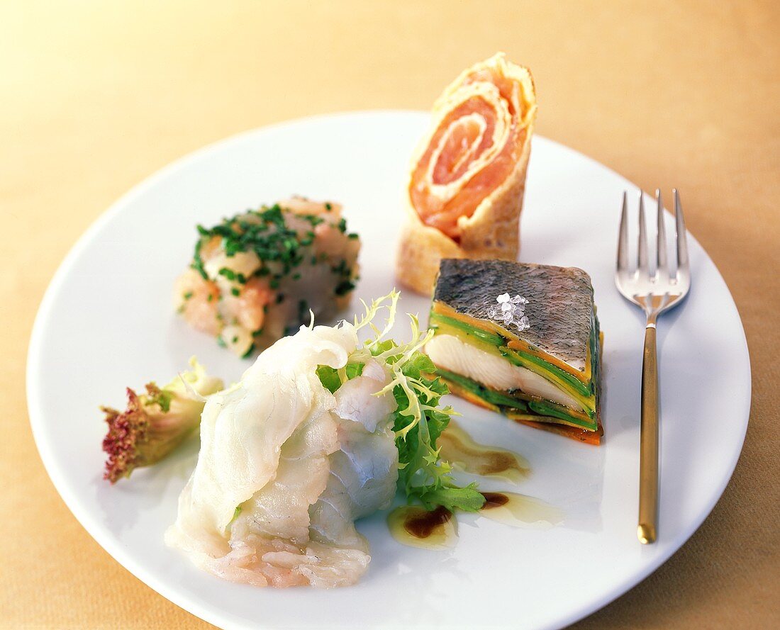 Plate of fish appetisers