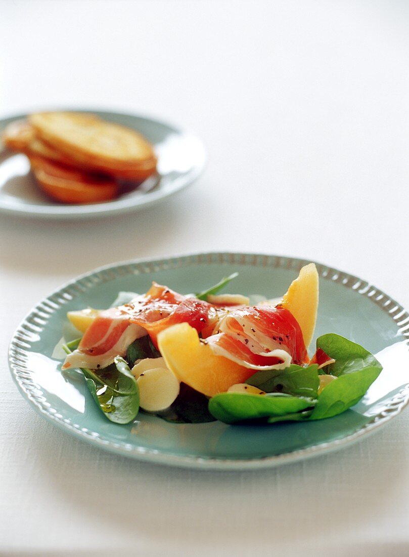 Melon with ham and bocconcini